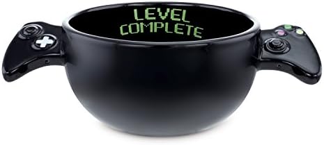 Купа за геймъри Kovot Level Complete - Керамична Купа за супа и Люспи на 22 грама, Подарък Геймеру - Черен