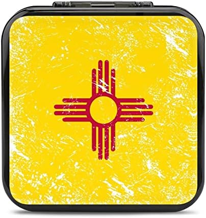 Флаг на щата Ню Мексико устойчив на удари Калъф За игра на карти, 12 Слота, Държач За съхранение Слот за Карти, Защитна Кутия За Съхранение, Съвместими с Ключ