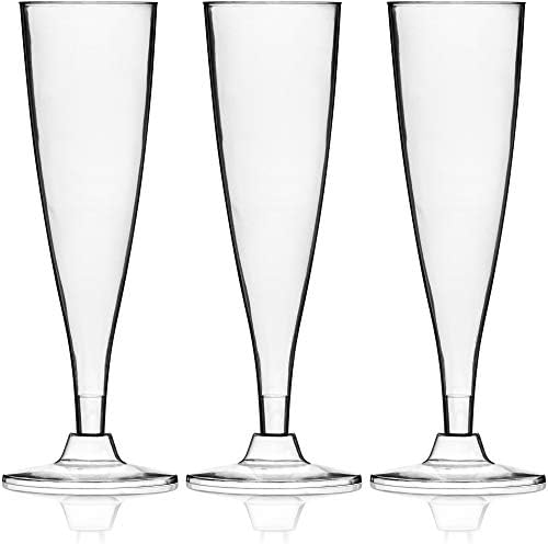 DecorRack 12 Чаши за шампанско, за Еднократна употреба, пластмасови чаши за вино са подходящи за партита на открито, сватби, пикници, Нечупливи Чаши за шампанско, Штабели?