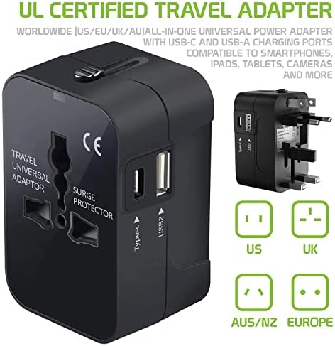 Международен захранващ адаптер USB Travel Plus, който е съвместим с Xolo Q700 за захранване на 3 устройства по целия