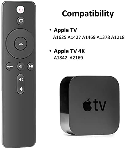 aarooGo, комплект от 2 теми, дистанционно управление за плеър Apple TV 4K A1294 A1218/MA711 A1378/MC572 A1427/MD199