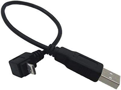 SinLoon 2-Pack Кабел Micro USB-USB A, включете USB 2.0-Micro USB 5-пинов щепсел с наклон под ъгъл 90 градуса за синхронизация