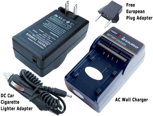 iTEKIRO AC Стенно Зарядно за Кола dc Комплект за Panasonic NV-GS90P PV-GS320 + iTEKIRO 10-в-1 USB Кабел За зареждане