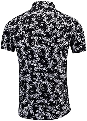 Мъжки Ежедневни Хавайска Риза с Копчета, С Къси Ръкави, Плажни Ризи С Цветен Модел, Летни Основни Риза За