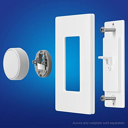 Монтиране на стена Lutron Aurora за ключа/Декоратор | За използване с димер Aurora Smart Bulb Dimmer | L-AWALL1-WH | Бял
