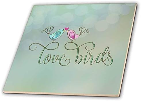 Керамични плочки 3dRose Love Книгопечатане и Сладко Little Birds, 6
