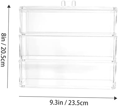 Cabilock, 1 бр. кутия, трехслойная кутия за съхранение, прозрачни пластмасови контейнери, малката пластмасова кутия за съхранение, органайзер за бижута, прозрачна кутия