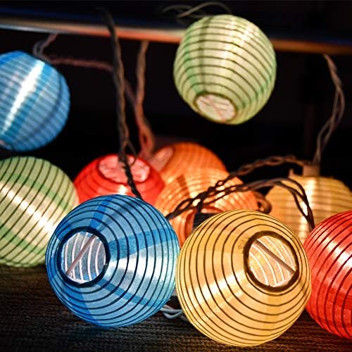 Многоцветни Гирлянди за лампи Konictom с дължина 8,5 Метра, Лятна Окачен Гирляндный фенер с 10 Разноцветни Фенери, Найлонови Светлини за декор партита на закрито и открит
