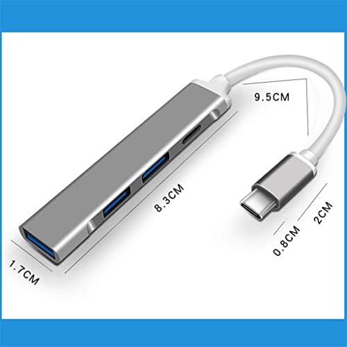 ZSEDP Тип C C USB ХЪБ 3,0 4 Порта Мультиразветвитель OTG Адаптер за Pro Air Аксесоари USB 3.0 Тип C Hub (Цвят: бяло-плодов