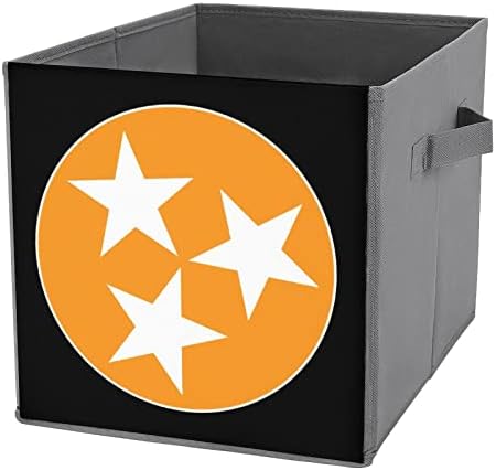 Флаг Тенеси Платно Сгъваеми Кутии За Съхранение на Кубичен Органайзер Кошници с Дръжки за Домашния Офис, Автомобил