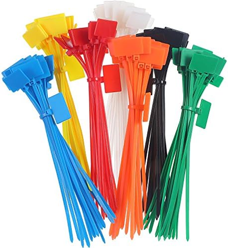 140 Броя 6 Инчови мрежести кабелни Маркерных основи Самоблокирующиеся Шнурные Етикети Етикети За кабели Етикети за кабели Ethernet