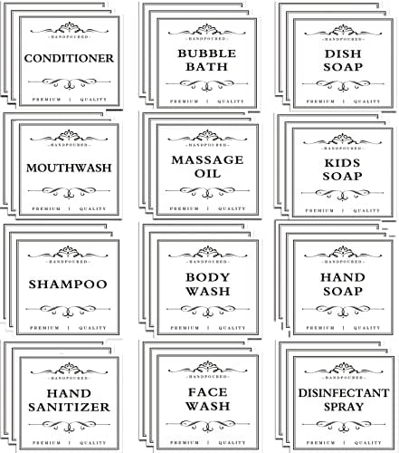 36 БР. Отпечатани са Водоустойчиви Етикети за Бутилки с Шампоан и балсам, Етикети за Организиране на Сапун в Банята,