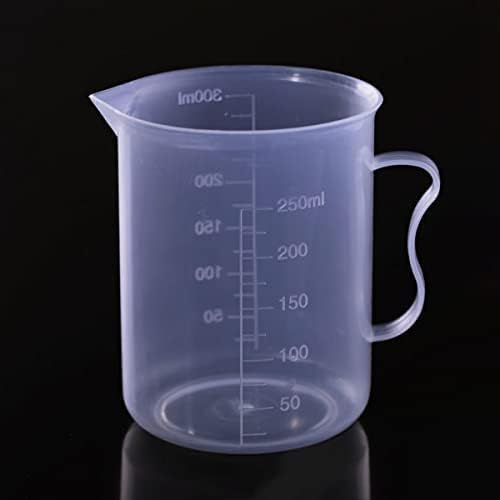 Jutagoss Мерителна Чаша от 250 мл PP Пластмаса Градуированный Прозрачна Чаша с Дръжка за Лабораторни Кухненски Течности 4шт