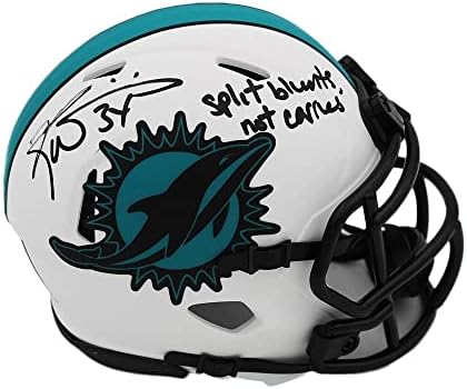 Рики Уилямс подписа мини-каска Маями Делфините Speed Lunar NFL с надпис Split Тупит, а не се носи - Мини-каски