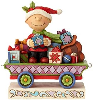 Комплект Подарък Фигурки Enesco Джим Shore Peanuts Holiday Train Eight Car, 4,75 Инча, Многоцветен
