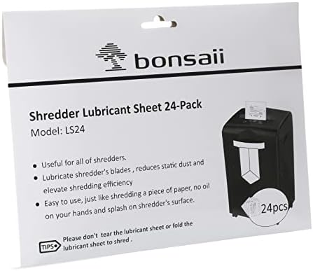 Шредер за хартия Bonsaii Strip Cut S120-C с 8 листа за домашния офис и 24 опаковки, Смазочни листа