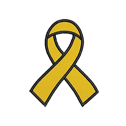 Жълта Лента за подкрепа на осведомеността за рака на пикочния мехур/черен дроб/на костите 1,5 W x 2Т Бродирана Нашивка,