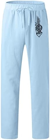 Мъжки панталони MIASHUI, мъжки модни ежедневни панталони дантела с джоб и принтом, панталони големи размери, 6 пяна с памет ефект