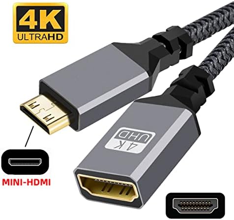 Кабел chenyang CY Mini HDMI-HDMI, удължителен кабел Mini HDMI 1.4 Male-HDMI Female 4K за DV MP4 Камера на Лаптоп dc