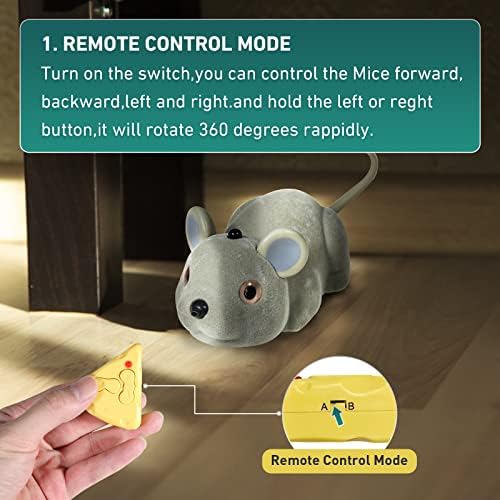 Играчка FauKait Mice за котки Интерактивна, с дистанционно управление или интелектуален зондированием, Двухрежимная Акумулаторна мишката, автоматично съвпадащи препя?