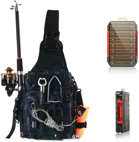 Aertiavty Компактна Чанта за Риболовни Принадлежности, Риболовна Чанта с Кутия за Принадлежности и Притежател