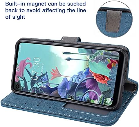 Asuwish е Съвместим с калъф-чанта LG Q70 и защитно фолио за екран от закалено стъкло, Панти капак, Собственик на кредитната