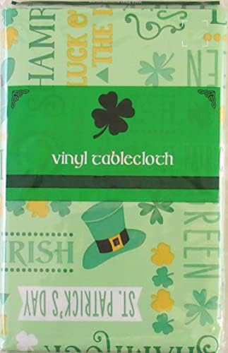 Ирландският символиката на Деня на Св. Патрик и настроението Vinyl Фланелевая Покривка от обратната страна (Бледо-зелени,