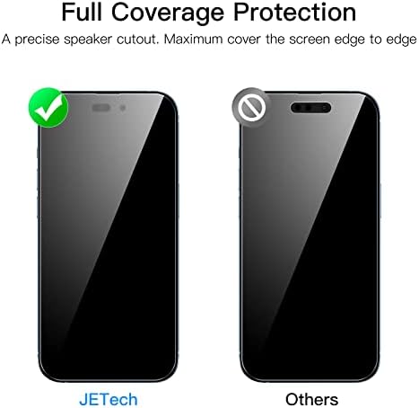 Защитно фолио за екрана JETech Install One Touch за iPhone 14 Pro Max 6,7 инча, Фолио, изработени от закалено стъкло с пълно