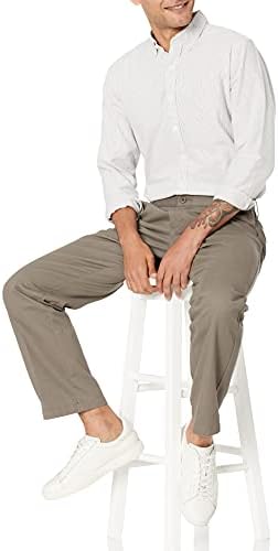 Мъжки панталони-chinos класически намаляване на Essentials с плоска предна част, които са устойчиви на бръчки (предлагат