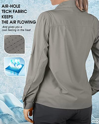 33,000 ft Женска Риза С uv защита UPF 50, Готина Бързосъхнеща Тениска С Дълъг Ръкав За Риболов На Открито, Туризъм, Сафари