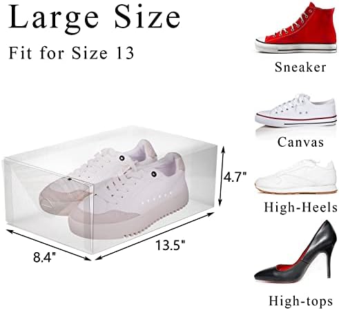 Lawei 10 Опаковки, Кутии за съхранение на мъжки обувки, Прозрачни Пластмасови Штабелируемые Контейнери за обувки,