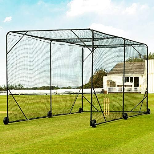 Клетка за крикет FORTRESS Mobile [24ft x 10 фута x 10 фута] | Отделно стоящи и Преносима Мрежа за крикет | Клетка за игра на крикет | Клетка за игра на бейзбол, за клубове и училища