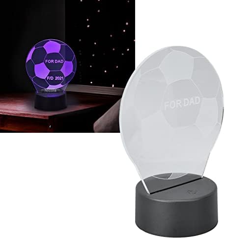 plplaaoo 3D лека нощ, Футболна 3D Лампа, 7 Цветни led нощни Лампи с оптична илюзия, Футболен Подарък със сензорен превключвател,