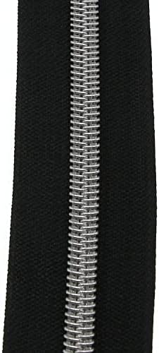 #5 Найлон лента с цип Ярдовым обем от 10 ярда с 25 БР обков-светкавици (Черно Сребро) YIGUANXIN