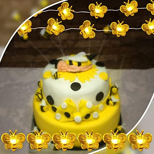 2 Комплекта Гирляндных Тела Honey Bee Фея, Захранван С Батерии Bee String Light 10 фута, 40 Led на Декоративни