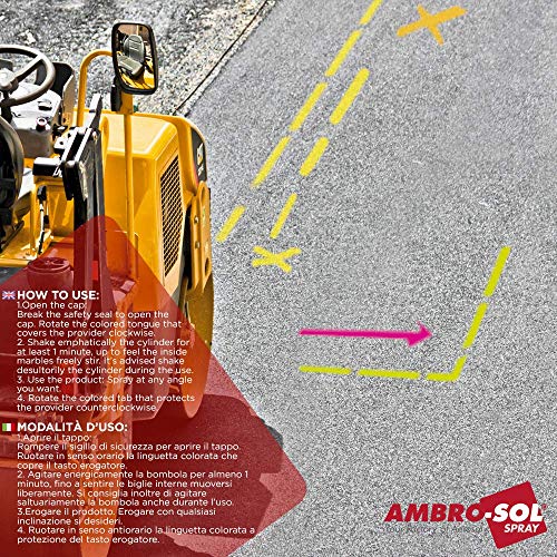 Маркер-спрей Ambro-Sol V403 за професионална и домашна употреба, за Асфалт, стени и дърво, Кутия от ламарина,