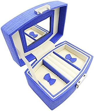 n/a Двупластова Ковчег за Бижута с Ключ Извити Бижутериен Украшение Козметична Скоростна Кутия За Съхранение (Цвят: