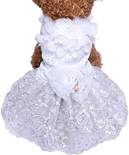 HOUKAI Пет Сватбената рокля на принцеса с необикновена пола за малки кученца, рокля с голяма дължина (Цвят: D, Размер: XLcode)