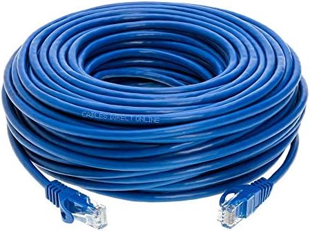 Кабели Директно Онлайн Без Довършителни Cat5e Ethernet Мрежов Пач Кабел Синьо 75-Крак Тел