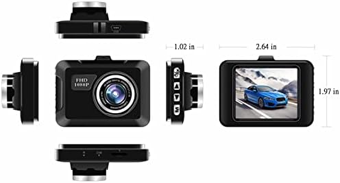 Автомобилна камера Dash Cam FHD 720P, Автомобилна камера с мини екран, 2.0 инча, Подобрена камера на арматурното табло, Нощно виждане, Максимална поддръжка на карти с памет 32