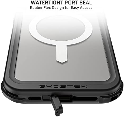 Водоустойчив калъф Ghostek за iPhone 14 Pro Max в морски стил с клип за колан, защитно фолио за екрана и магнит MagSafe