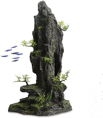 Аквариум ANRUI С изглед към планината, Каменни Орнаменти, Акваскейпинг от смола, Украса за Скрити пещери, Аксесоари
