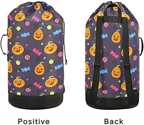 Чанта за дрехи Pumkin Бонбони за Хелоуин, Тежка Раница за дрехи с плечевыми ремъци, Дръжки, Пътна чанта за дрехи,