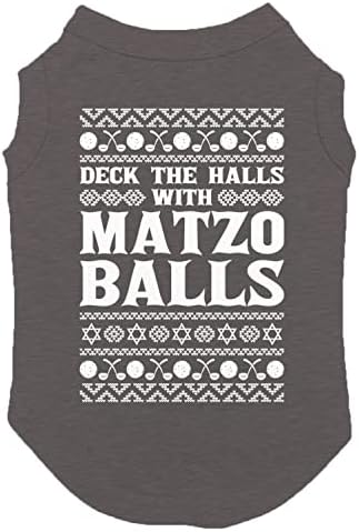 Украсете зали с топки от matzo - Риза за Ханукальных кучета (Тъмно сиво, Голям размер)