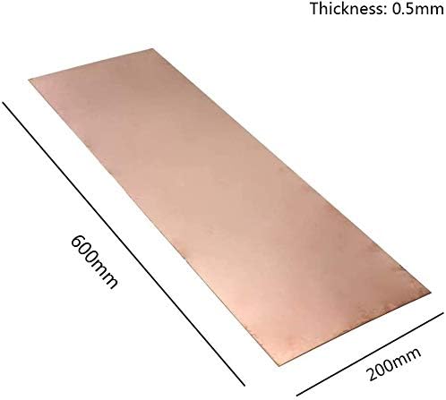 Месинг лист HUILUN Меден лист 0,5 мм 200 мм x 600 мм, От метал Отрязва месингови плочи на по-високо качество (Размер: