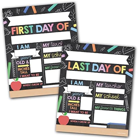 10 Картонени Цветни таблетки Обратно в училище, указателни Табели Първият и последният ден на училище, стикери за деца е Първият ден от учебната дъска - Знак 1-ия ден ?