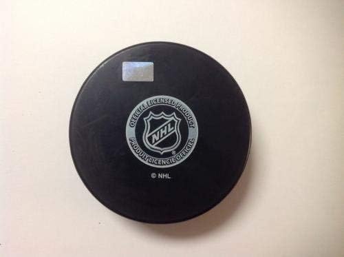 Кийфър Шерууд Подписа хокей шайба Анахайм Дъкс с автограф a - за Миене на НХЛ с автограф
