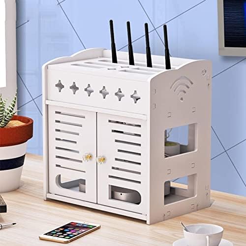 Кутия за съхранение на Wi-Fi рутер, рафт за всекидневната, монтиран на стената инструмент за закрепване към дървена пластмасова дъска, мултифункционален WiFi, кутия за