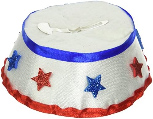 Шнола за коса в патриотичната шапка моряк (бяла с червена и синя тапицерия), аксесоар за партита (1 брой) (1 бр. / кг)