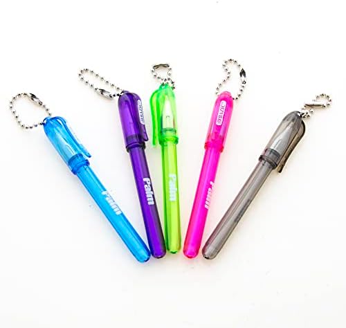 Химикалка писалка BAZIC Palm Mini Pens с ключодържател, Черно Мастило 1.0 mm с Удебелен шрифт (5 броя в опаковка),